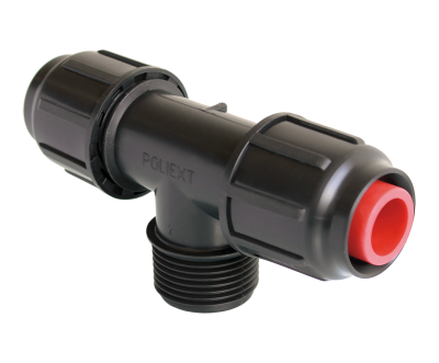 Тройник для капельного полива 16 x 1/2" НР x 16 (Poliext 04100040 PN4)